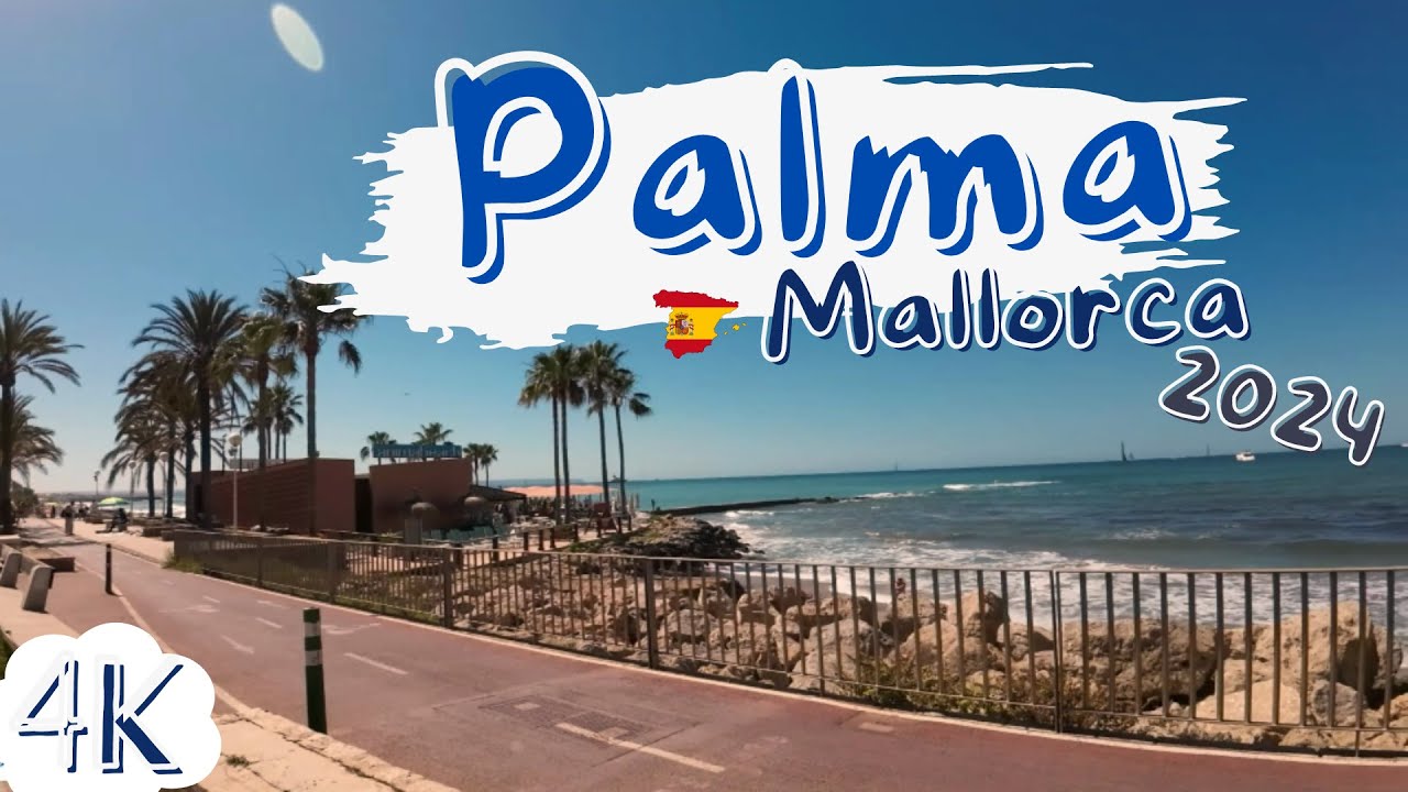 Walking in Palma de Mallorca, Palma Spain 2024, Promenade to the Beach