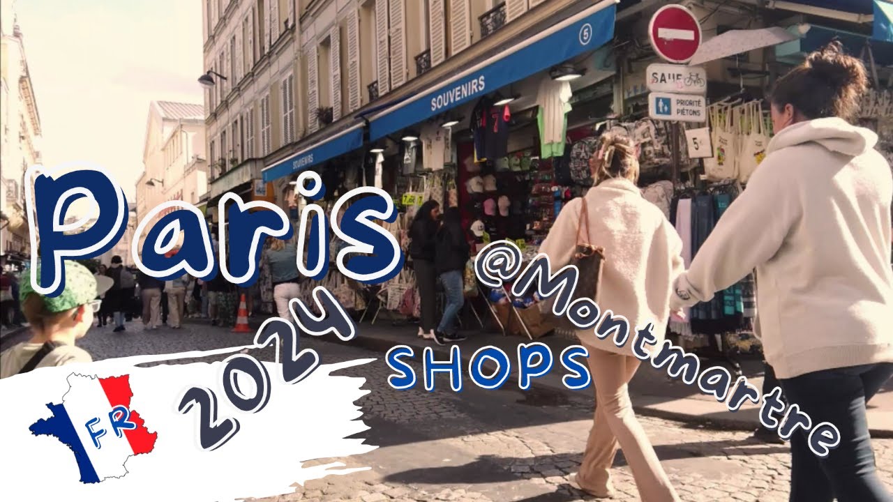 Walking in Paris 2024: Rue de Steinkerque – Tourist souvenirs shops at Montmartre